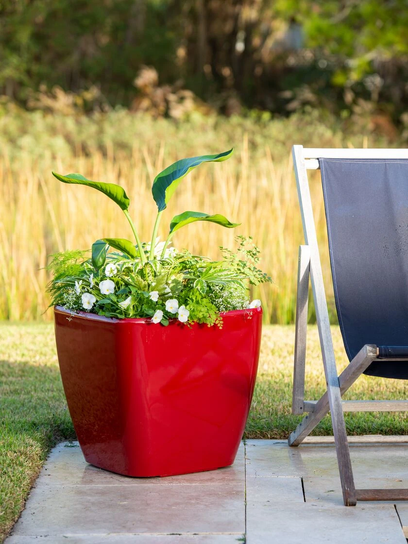 Viva Square Self-Watering Rolling Planter, 20" Diameter, Set Of 2 3 Viva Square Self-Watering Rolling Planter, 20" Diameter, Set Of 2 - Image 3