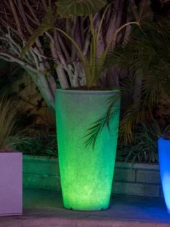 Solar Illuminated Planter Tall Granite, 32" 8 Solar Illuminated Planter Tall Granite, 32" -Garden Outfitters Store 8600183 0683 tif