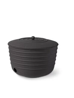 Matte Black Ribbed Hose Pot With Lid 6 Matte Black Ribbed Hose Pot With Lid -Garden Outfitters Store 8611991 5867 tif