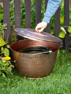 Hammered Copper Hose Pot With Lid 12 Hammered Copper Hose Pot With Lid -Garden Outfitters Store 8613311 0010